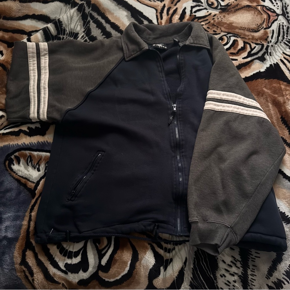 Black and Gray Zip-Up Jacket